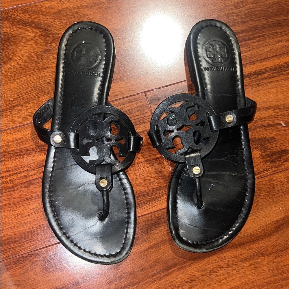 Tory Burch Black Leather Sandals
